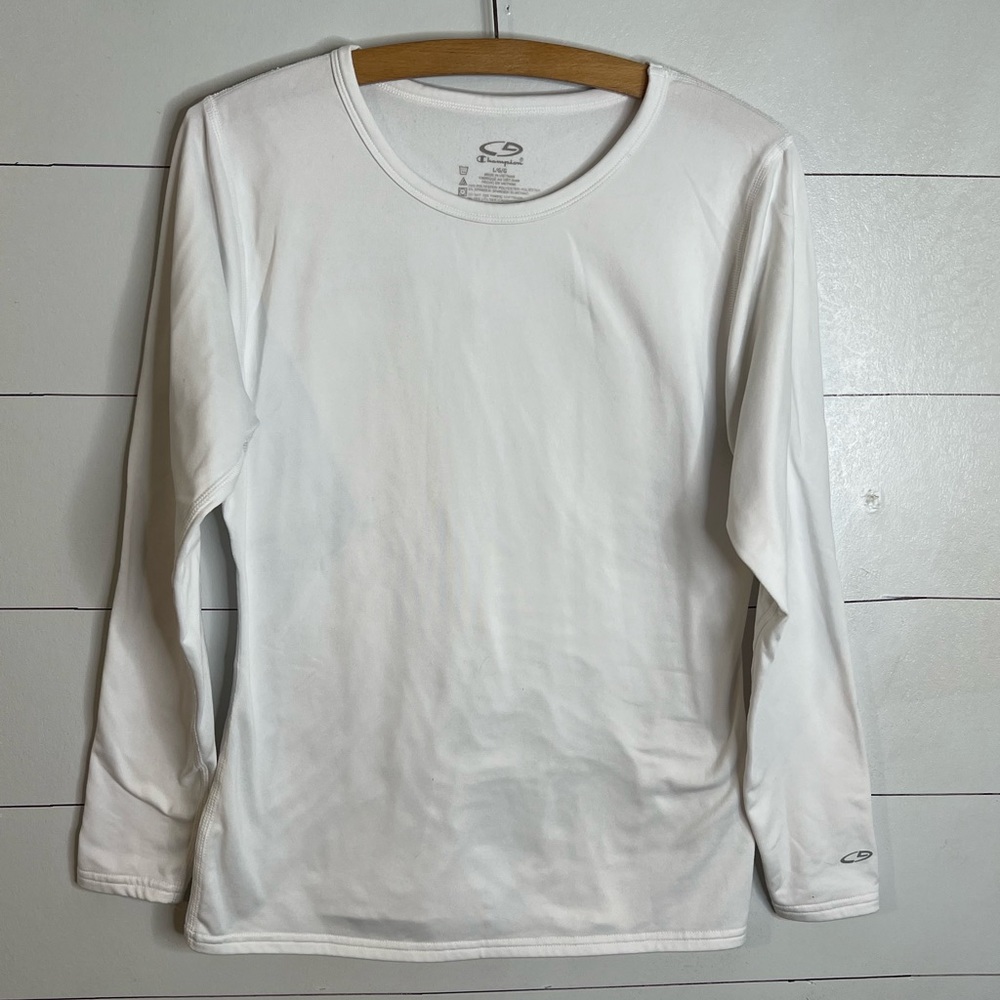 CHAMPION LADIES WHITE LONG SLEEVE TOP SZ L
